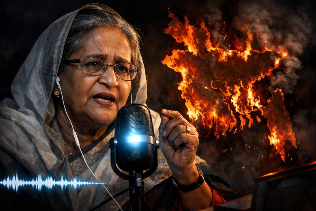 யூனுஸ் ஒரு கொலைகார பாசிஸ்ட்! – டெல்லியில் இருந்து கர்ஜித்த ஷேக் ஹசீனா!