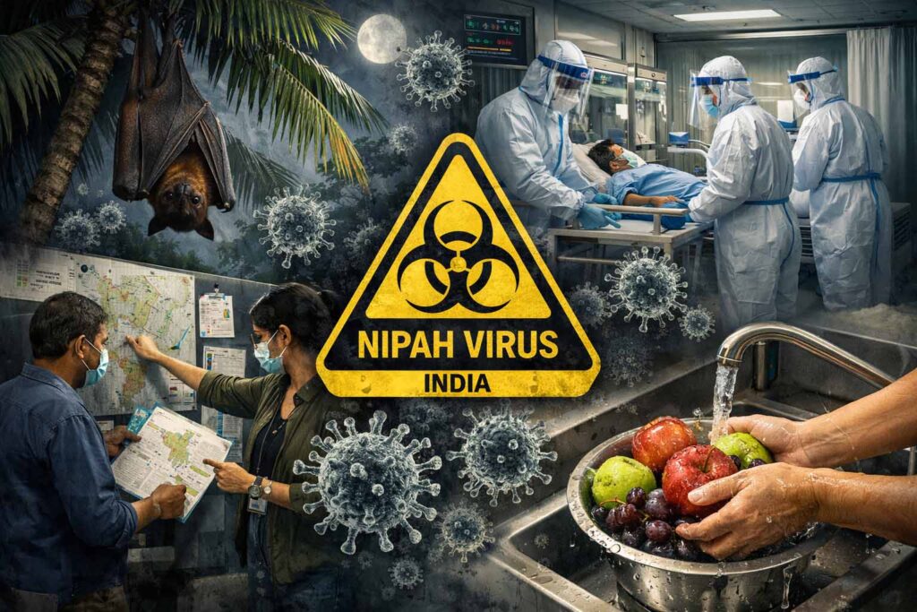 நிபா வைரஸ் எச்சரிக்கை 2026: மேற்கு வங்கத்தில் கட்டுப்பாடு – அறிகுறிகள் & பாதுகாப்பு