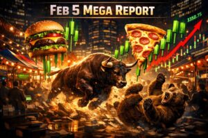 Burger and pizza theme lifting green stock 05-02-2026