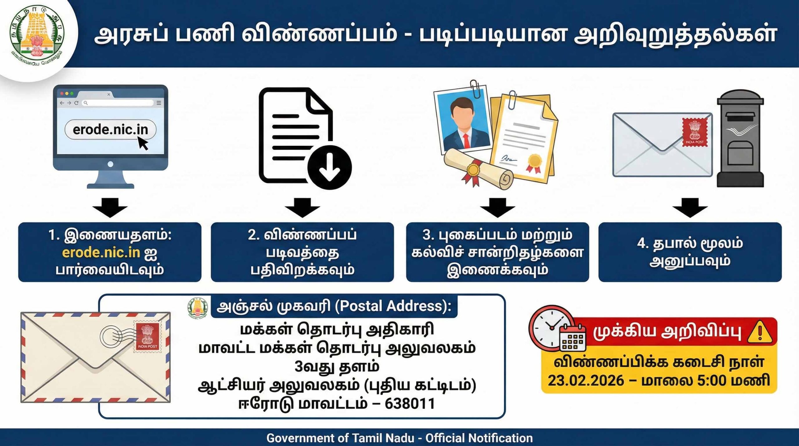 erode-librarian-caretaker-recruitment-2026-erode-nic-in